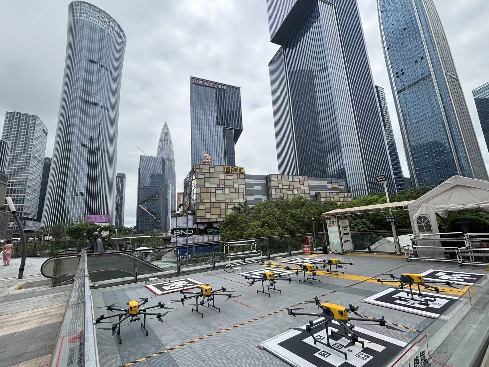 Drone delivery landing pads in Shenzhen