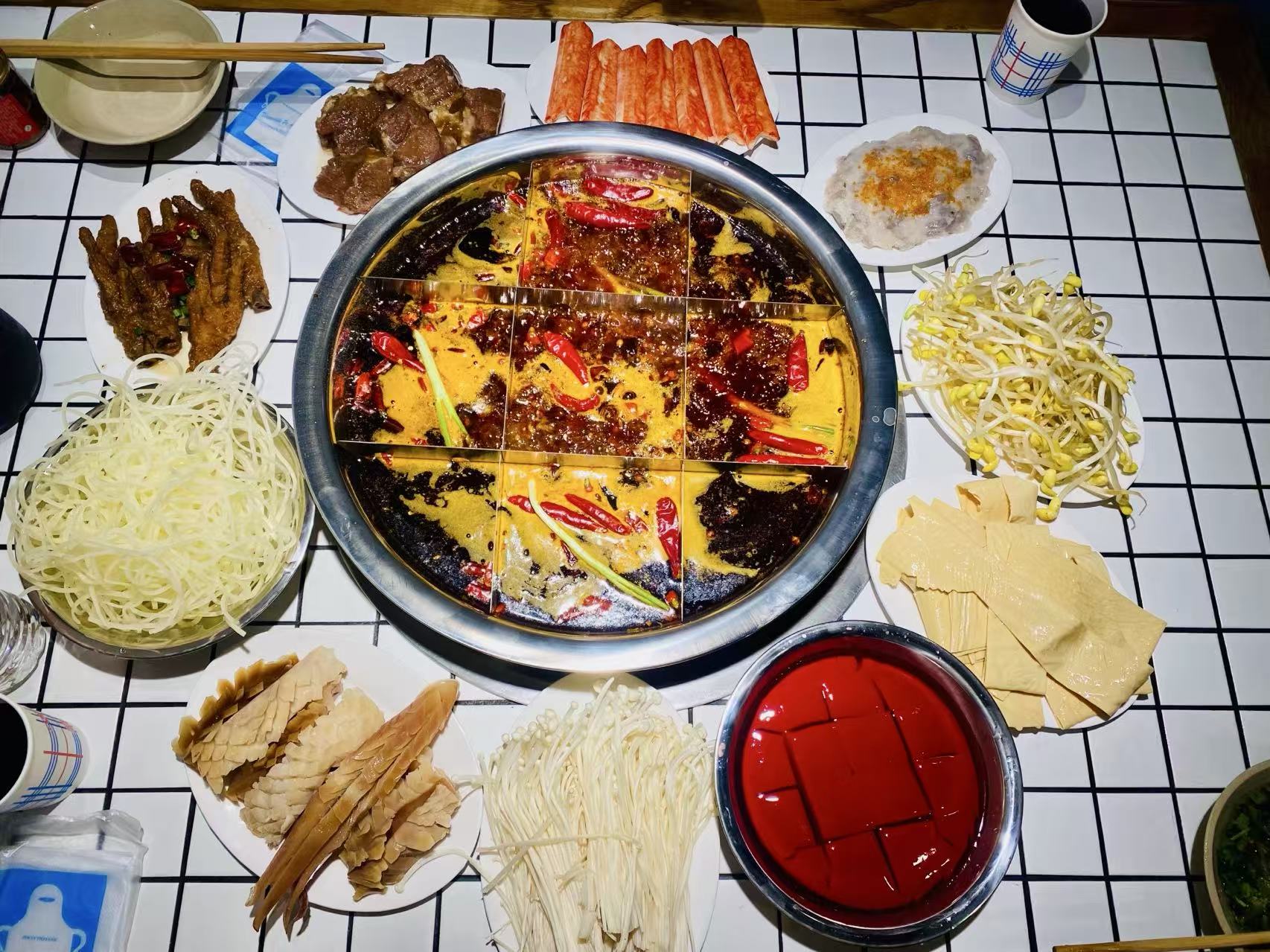 Sichuan hotpot table in Chengdu
